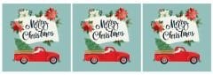 Merry Christmas Yazılı Kırlent Kumaşı 4