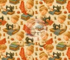 Küçük Terzi Desenli Kumaş