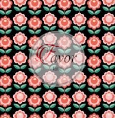 Pembe Vintage Çiçek Desenli Kumaş