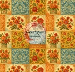 Retro Patchwork Desenli Kumaş