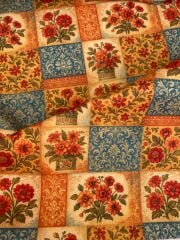 Retro Patchwork Desenli Kumaş