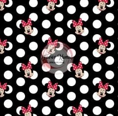 Puantiyeli Mickey Mouse Desenli Kumaş