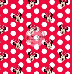 Puantiyeli Mickey Mouse Desenli Kumaş