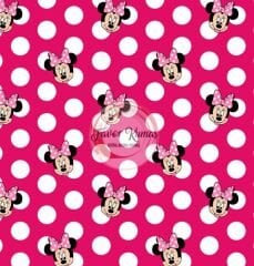 Puantiyeli Mickey Mouse Desenli Kumaş