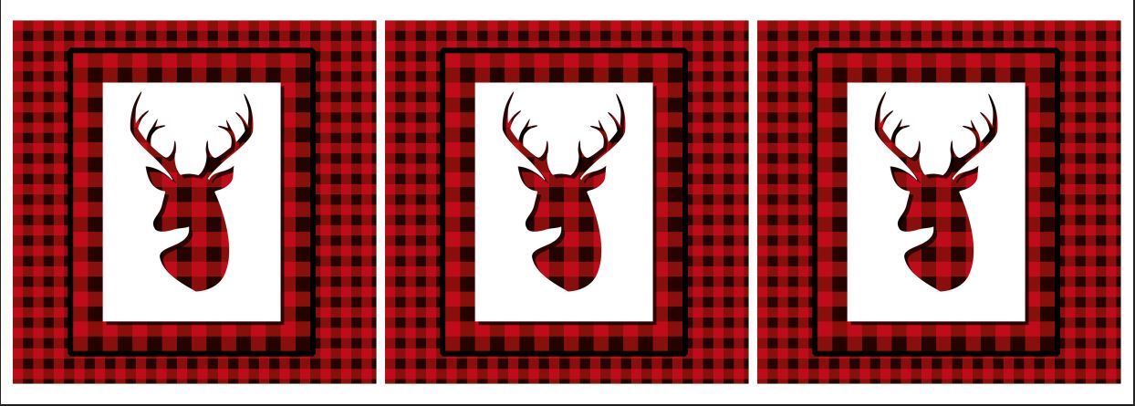 Geyik Desenli Kırlent Kumaşı geyikli ön yüz