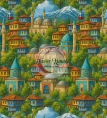 Nostalji Bursa Desenli Kumaş