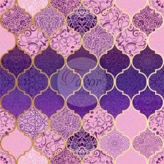 Mor Moroccan Desenli Kumaş