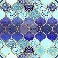 Mor Moroccan Desenli Kumaş