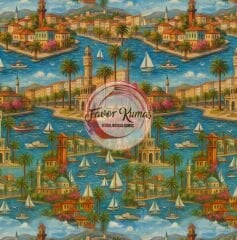 Nostalji İzmir Desenli Kumaş