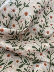 3D Nakış Papatya Desenli Kumaş 2