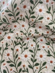 3D Nakış Papatya Desenli Kumaş 2