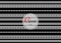 Keten Zemin Mandala Runner ve Supla Kumaşı 1 mt siyah runner