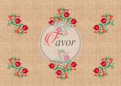 Nar Desenli Runner ve Supla Kumaşı 1 mt runner