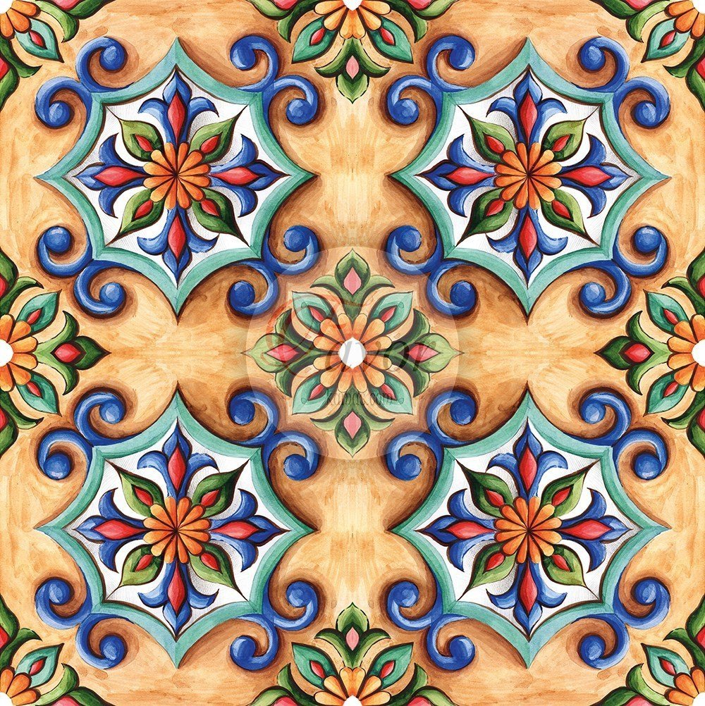 Geometrik Seramik Desenli Kumaş