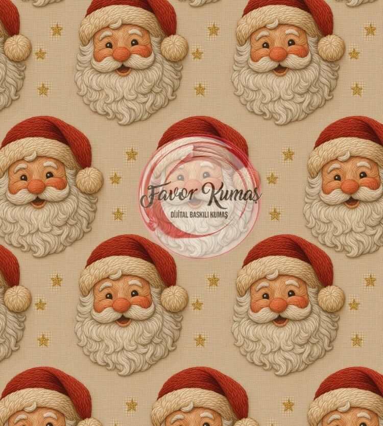 Noel Baba Masalı Desenli Kumaş