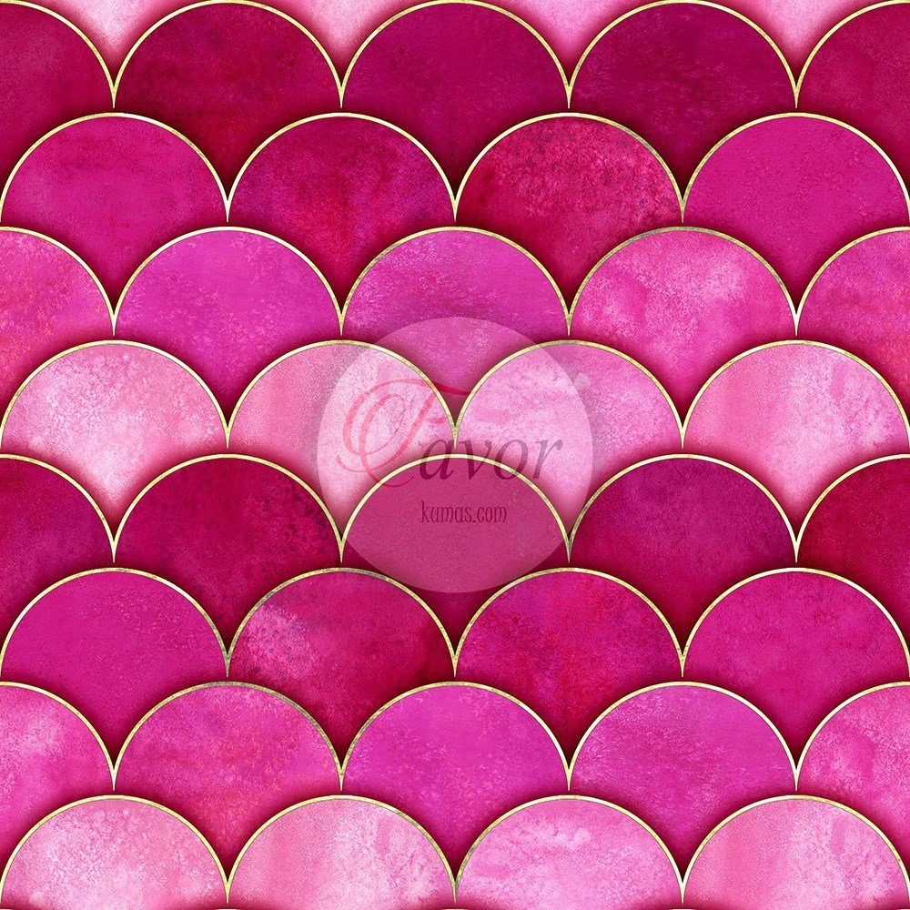Mavi Balık Pulu Desenli Kumaş pembe