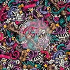 Müzik Desenli Kumaş
