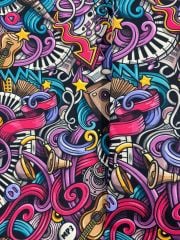 Müzik Desenli Kumaş