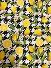Ekose Limon Desenli Kumaş
