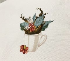 Kahve Supla Desen Baskılı Kumaş