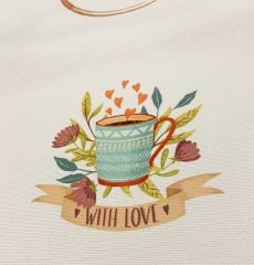 Kahve Supla Desen Baskılı Kumaş