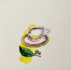 Kahve Supla Desen Baskılı Kumaş