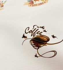 Kahve Supla Desen Baskılı Kumaş