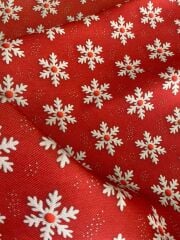 Kar Taneleri Desenli Kumaş
