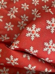 Kar Taneleri Desenli Kumaş