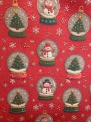 Kar Küresi Desenli Kumaş