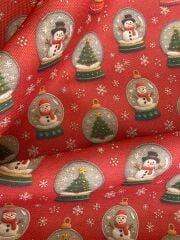 Kar Küresi Desenli Kumaş