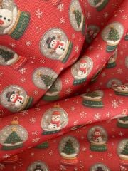 Kar Küresi Desenli Kumaş