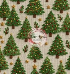 Yeniyıl Çamları Desenli Kumaş