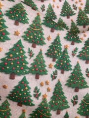 Yeniyıl Çamları Desenli Kumaş