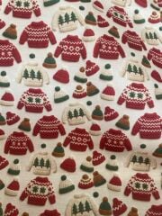 Yılbaşı Kazakları Desenli Kumaş