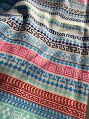 Renkli Sıralı Kilim Desenli Kumaş