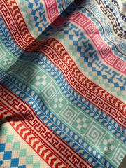 Renkli Sıralı Kilim Desenli Kumaş