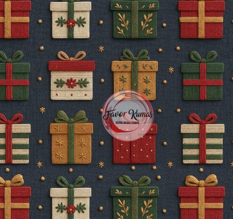 Yılbaşı Hediyeleri Desenli Kumaş