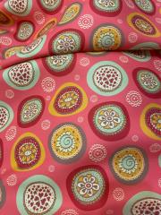 Pembe Zemin Mandala Desenli Kumaş