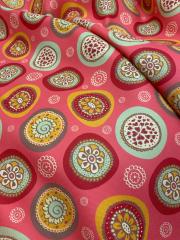 Pembe Zemin Mandala Desenli Kumaş