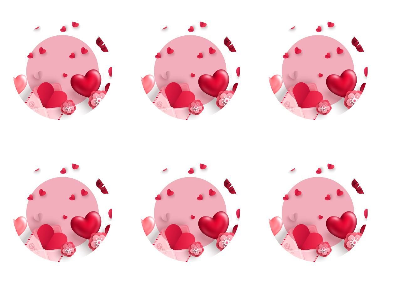 Aşk Temalı Pano Kumaş 33'lük 6 adet supla-1 mt