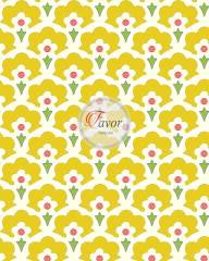 Retro Sarı Lale Desenli Kumaş