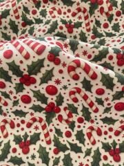 Yılbaşı Şekeri Desenli Kumaş