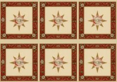 3D  Altın Yıldız Yılbaşı Runner ve Kırlent Kumaşı kırlent -45x45 cm- 6 adet