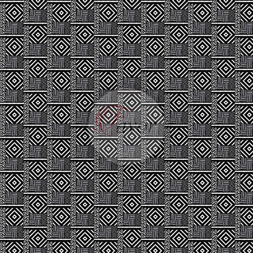 Siyah Beyaz Geometrik Desenli Kumaş
