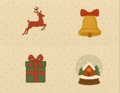 Yılbaşı Desenli Cüzdan Kumaşı 2