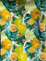 Suluboya Limon Desenli Kumaş