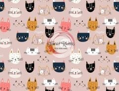 Meow Kedi Desenli Kumaş