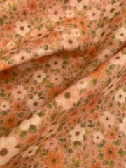 Romantik Şeftali Çiçekleri Desenli Kumaş