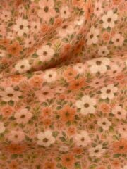 Romantik Şeftali Çiçekleri Desenli Kumaş